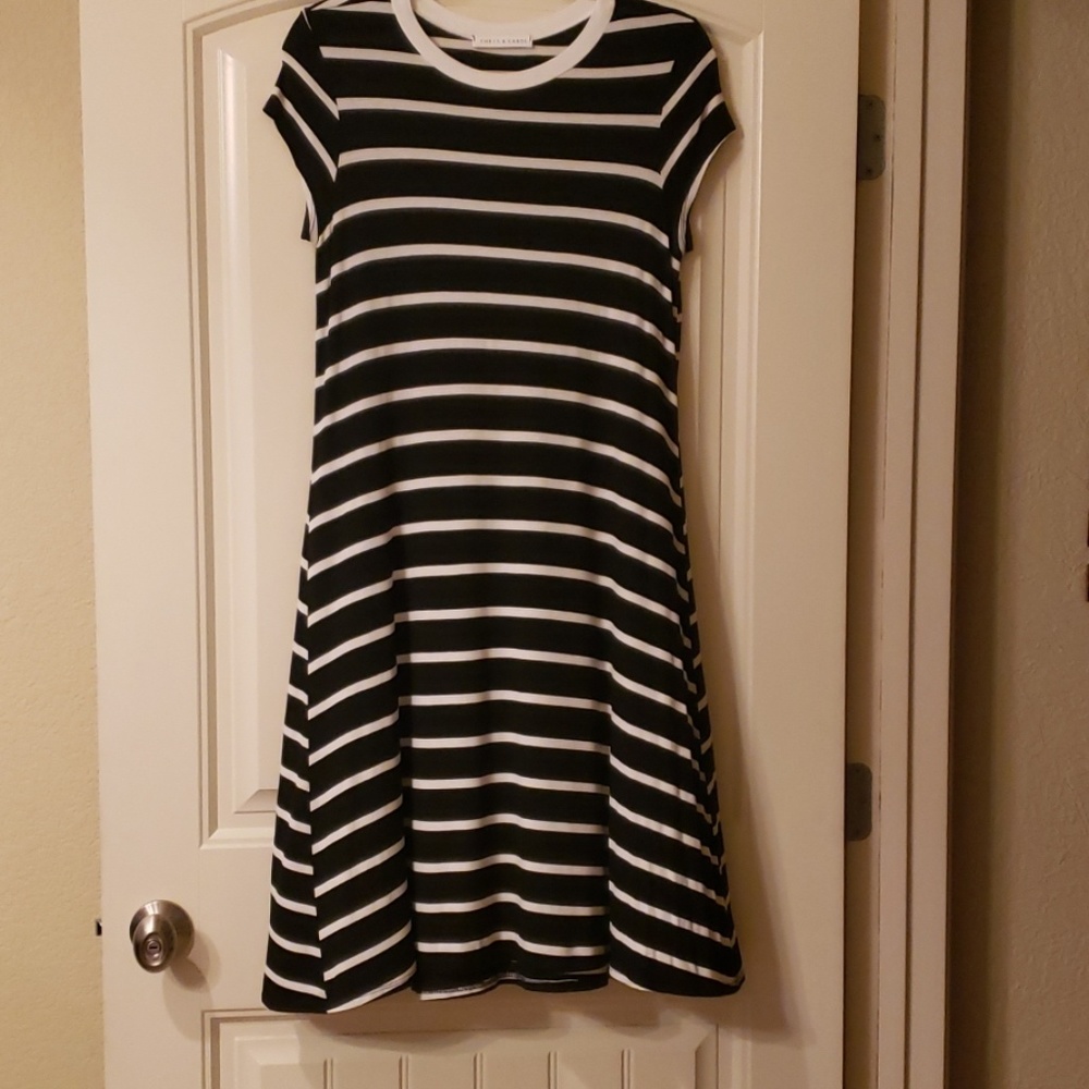 Black and White Striped Dress